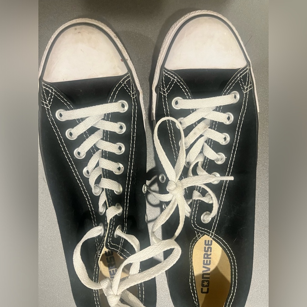 Converse Black Canvas Sneakers with White Accents